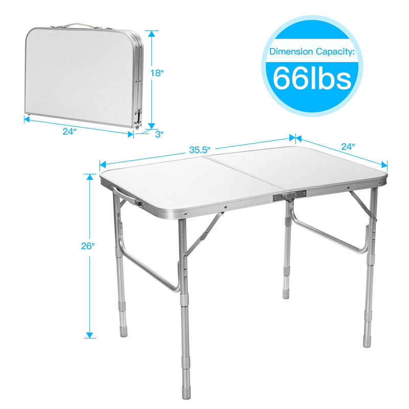 Adjustable Portable Aluminum Patio Folding Camping Table for Outdoor and Indoor