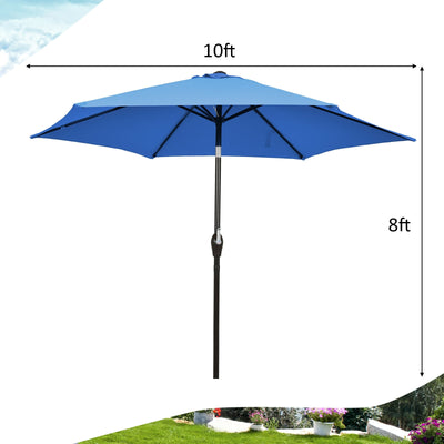 10ft Outdoor Market Patio Table Umbrella Push Button Tilt Crank Lift