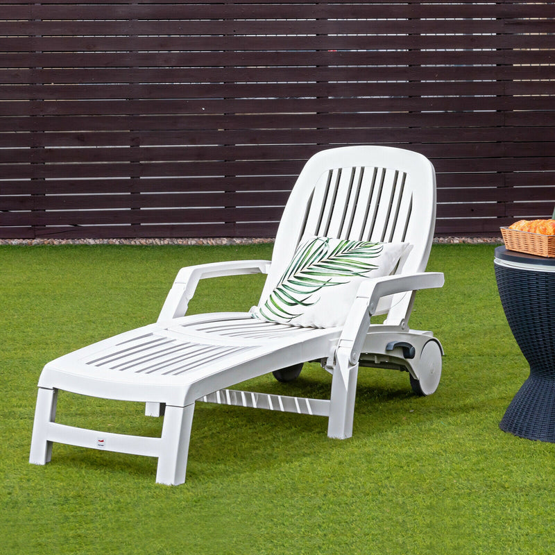 Adjustable Patio Sun Lounger with Weather Resistant Wheels