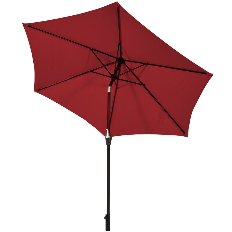 9 ft Outdoor Market Patio Table Umbrella Push Button Tilt Crank Lift
