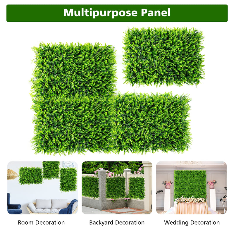 12 Pcs 16x24inch Artificial High-density Eucalyptus Privacy Fence Panel