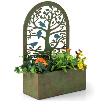 Set of 2 Decorative Raised Garden Bed for Climbing Plants