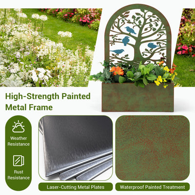 Set of 2 Decorative Raised Garden Bed for Climbing Plants