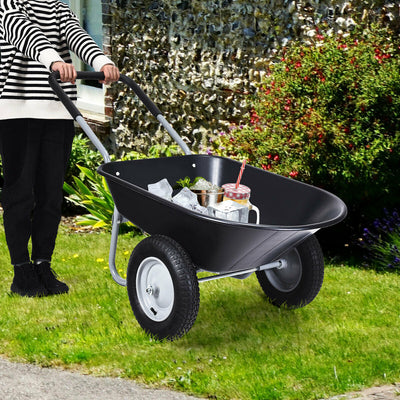 2-Tier Heavy-duty Wheelbarrow Garden Cart