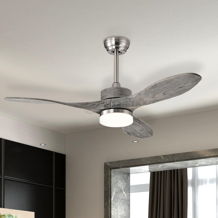 48 Inch Wood Ceiling Fan with LED Lights and 6 Speed Levels