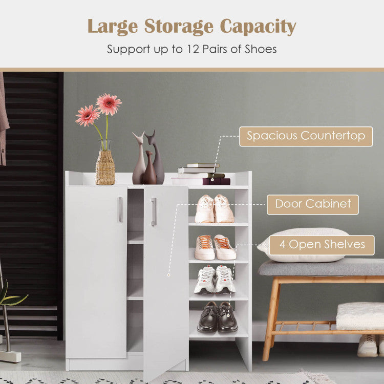 Freestanding Shoe Cabinet with 3-Postition Adjustable Shelves