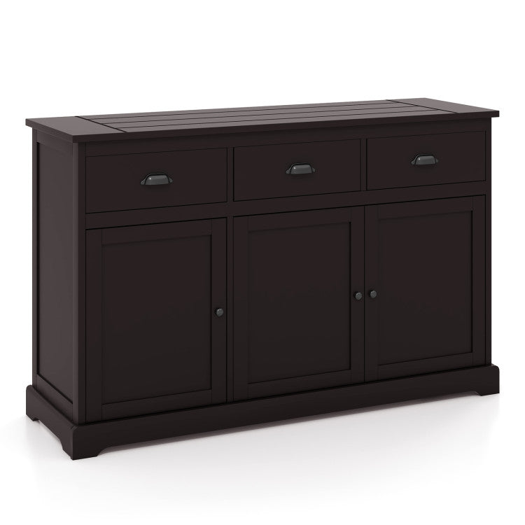 3 Drawers Sideboard Buffet Storage with Adjustable Shelves