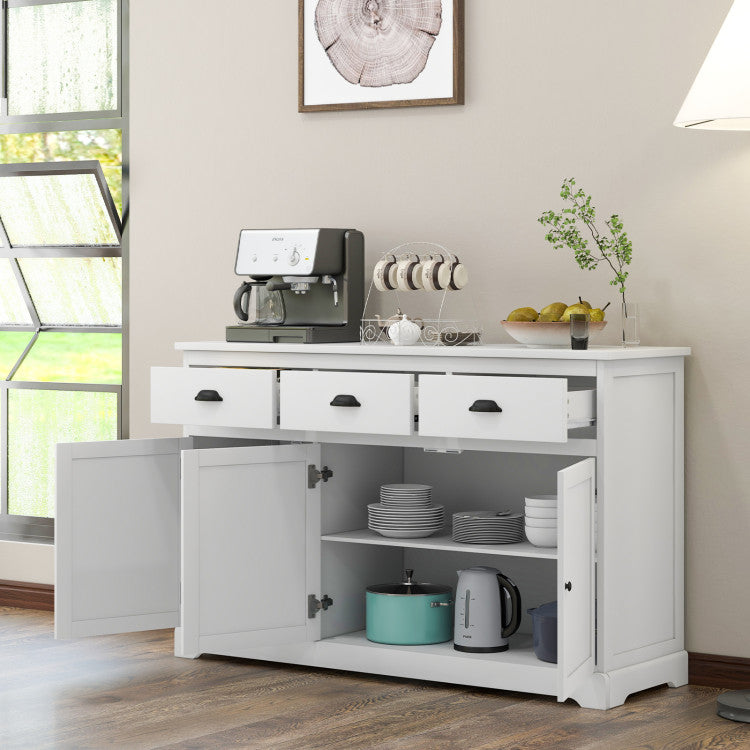 3 Drawers Sideboard Buffet Storage with Adjustable Shelves