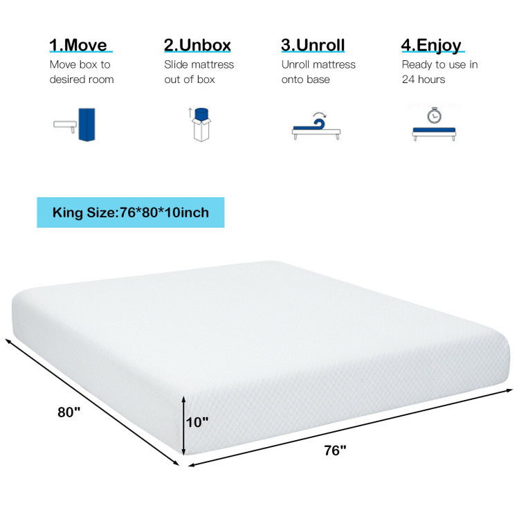 10 Inch Air Foam Pressure Relief Bed Mattress with Jacquard Soft Cover