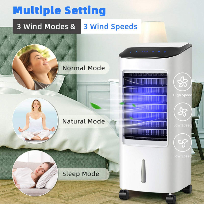 Evaporative Portable Air Cooler Fan Humidifier with Remote Control for Home and Office