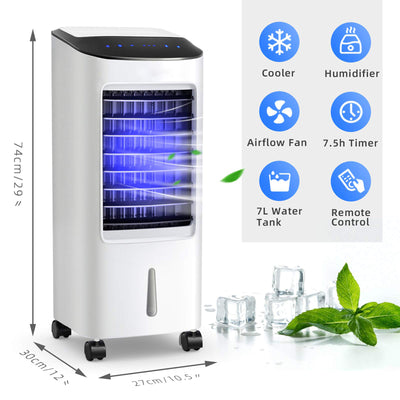 Evaporative Portable Air Cooler Fan Humidifier with Remote Control for Home and Office