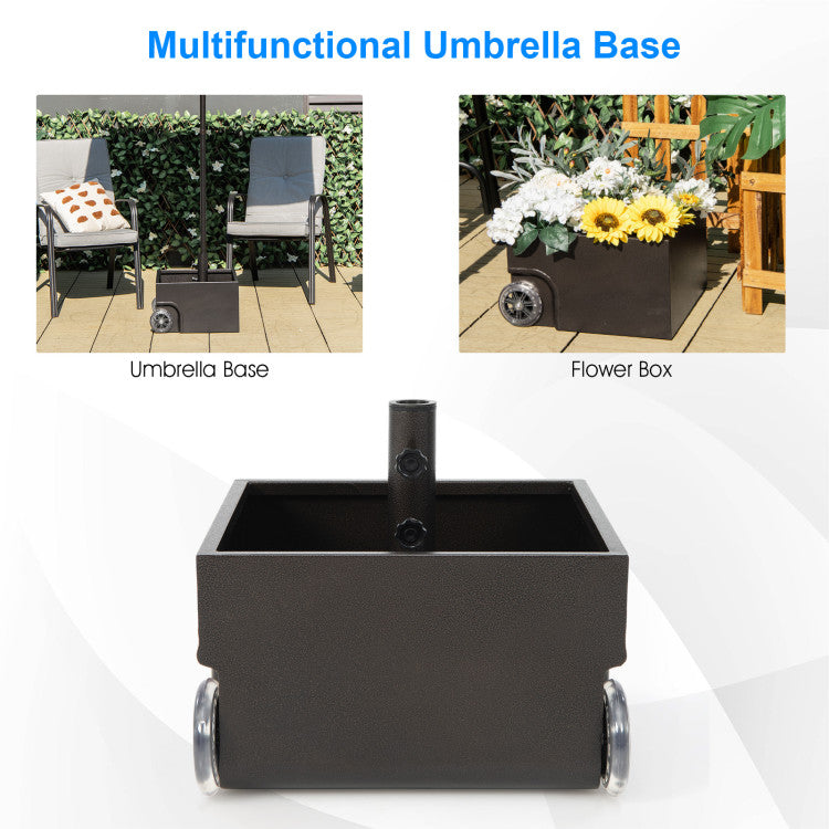 150 Pounds Patio Umbrella Base Stand Wheels Planter Outdoor
