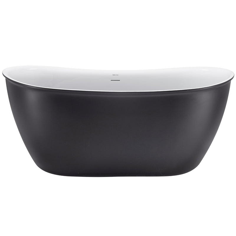 28-in W x 59-in L Gloss Acrylic Oval Freestanding Soaking Bathtub
