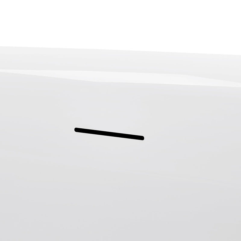 31-in W x 67-in L Gloss White Acrylic Freestanding Soaking Bathtub