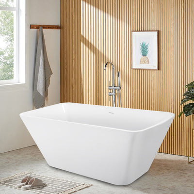 31-in W x 67-in L White Acrylic Freestanding Soaking Bathtub