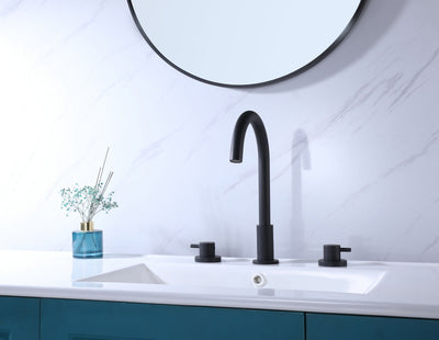 Matte Black Widespread Bathroom Vanity Sink Faucet