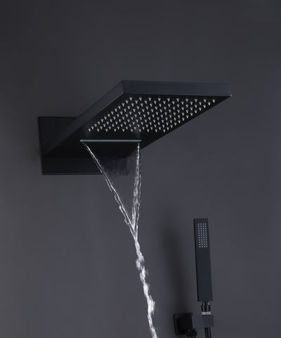 Wall Mounted Bathroom Luxury Rainfall Mixer Shower Tub Spout Combo Set