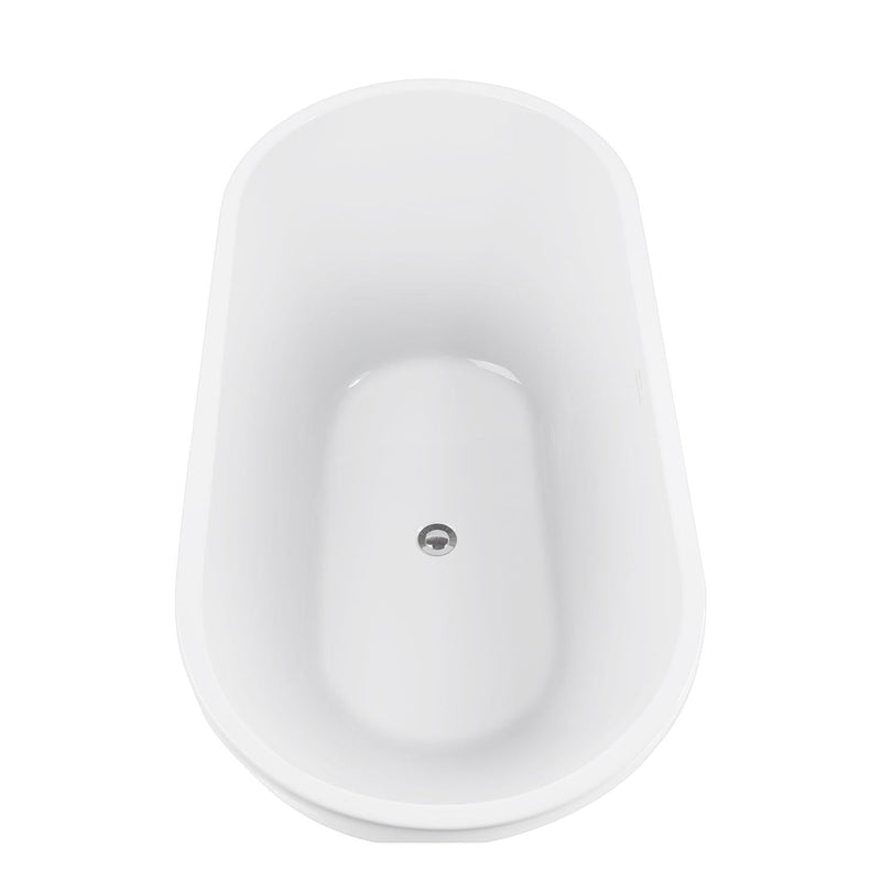 38-in W x 65-in L White Acrylic Freestanding Soaking Bathtub