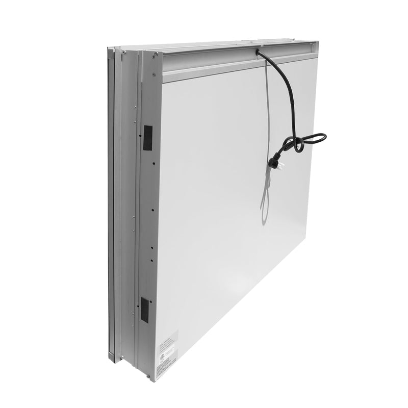 36-in x 30-in Lighted LED Surface/Recessed Mount Aluminum Mirrored Rectangle Medicine Cabinet with Outlet