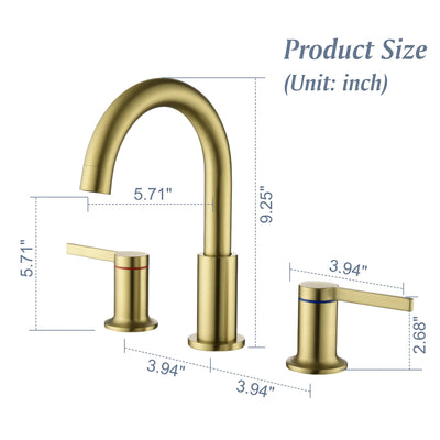 8 in. Widespread Double Handle 3 Hole Brass Bathroom Sink Faucet