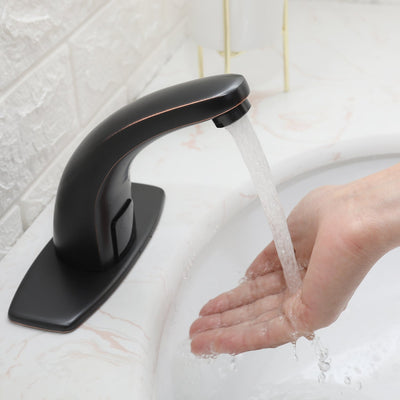 Automatic Sensor Touchless Bathroom Sink Faucet With Deck Plate