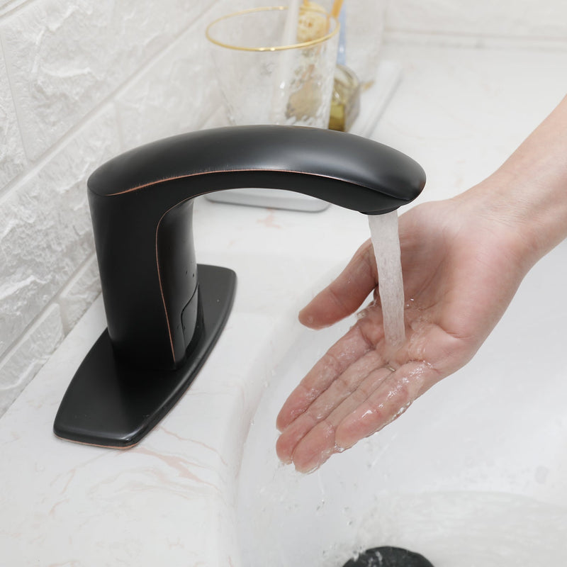 Automatic Sensor Touchless Bathroom Faucet With Deck Plate