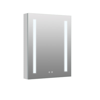 24-in x 30-in Lighted LED Surface/Recessed Mount Mirrored Rectangle Medicine Cabinet with Outlet left Side