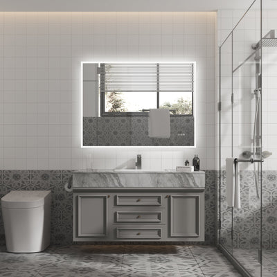 48 in. W x 36 in. H Rectangular Frameless Anti-Fog LED Light Dimmable Wall Mount Premium Bathroom Vanity Mirror
