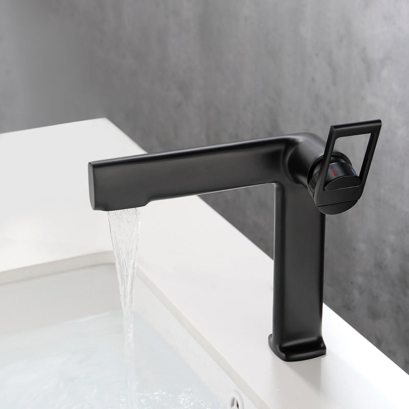 1.18 in. L Spout Single-Handle Single-Hole Bathroom Faucet with Supply Line