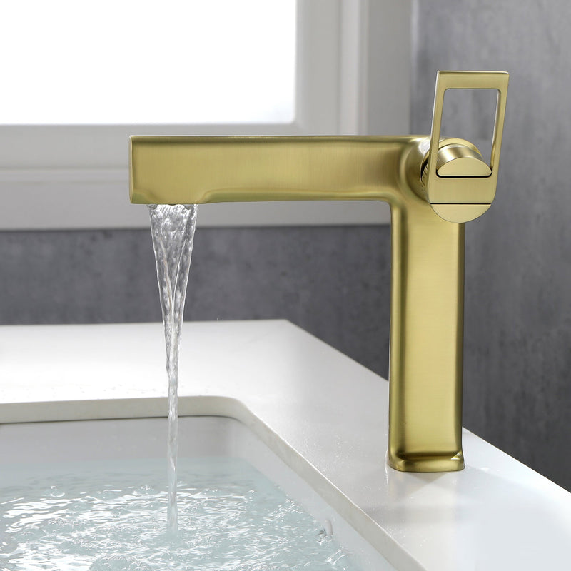 1.18 in. L Spout Single-Handle Single-Hole Bathroom Faucet with Supply Line