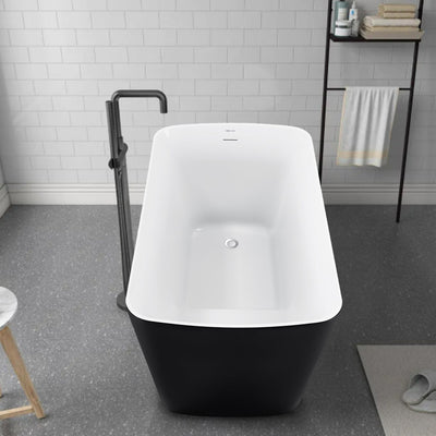 27-in W x 47-in L Gloss Acrylic Oval Freestanding Soaking Bathtub