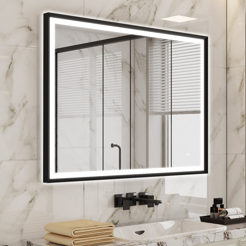 48 in. W x 36 in. H Aluminium Framed Front and Back LED Light Bathroom Vanity Mirror