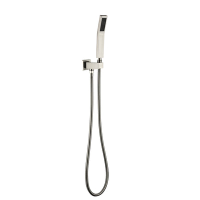 Concealed Valve Shower System Brushed Nickel Dual Head Waterfall Built-In Shower System