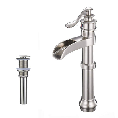 Antique Slim Single-Handle Single Hole Bathroom Faucet with Drain Kit Included