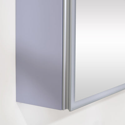 30 in. W x 28 in. H Rectangular Surface Mount LED Mirror Medicine Cabinet in Lavender
