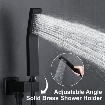 12 in. 2-Spray Patterns with 1.8 GPM  Wall Mount Dual Shower Heads with Hand Shower
