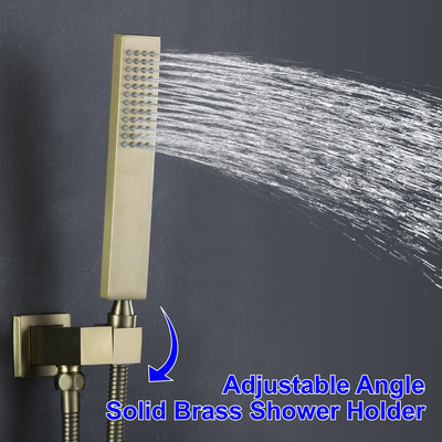 12 in. 2-Spray Patterns with 1.8 GPM  Wall Mount Dual Shower Heads with Hand Shower