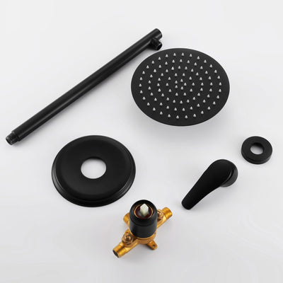 8 in. 1-Spray Patterns with 2.1 GPM Wall Mount Fixed Shower Head with Valve Included