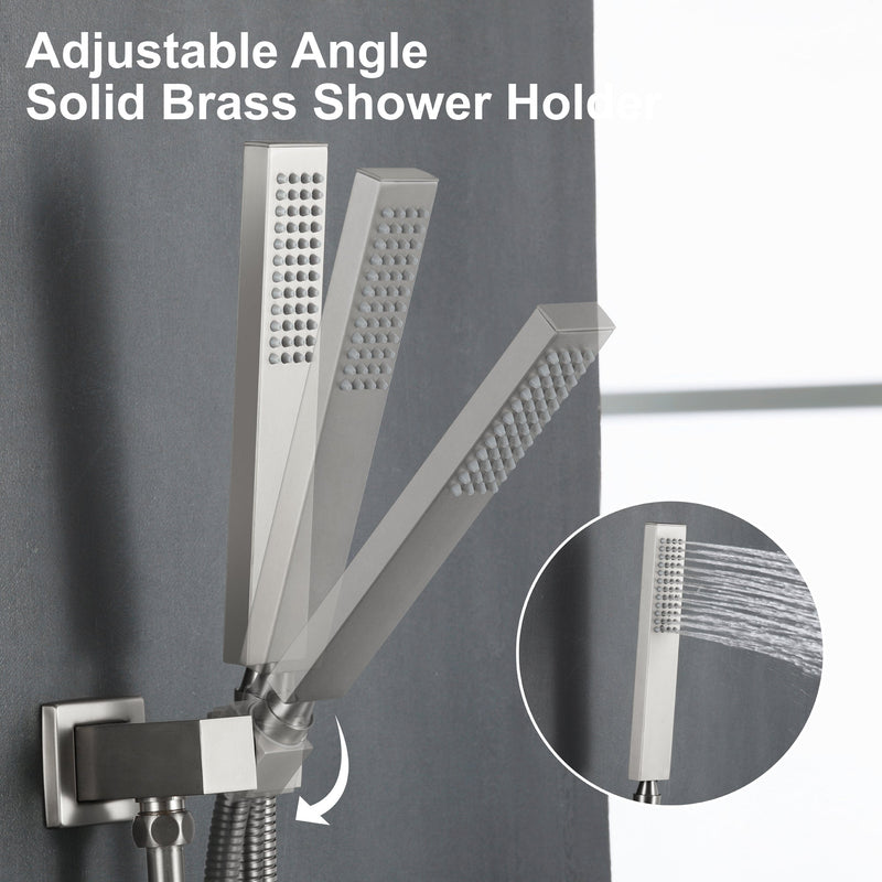 12 in. 3-Spray Patterns with 1.8 GPM Wall Mount Dual Shower Heads with Waterfall Spout
