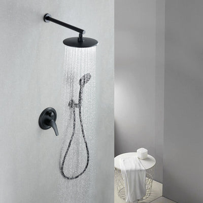 9 in. 2-Spray Patterns with 1.8 GPM Wall Mount Dual Shower Heads with 360-Degree Rotation