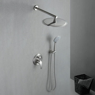 12 in. 2-Spray Patterns with 1.8 GPM Wall Mount Dual Shower Heads with Hand Shower