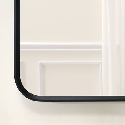 30-in W x 36-in H Black Rectangular Framed Bathroom Vanity Mirror