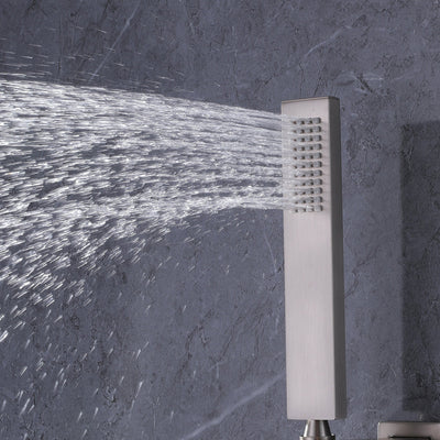 Thermostatic Rainfall Shower System With 3 PCS Body Jets Mixer Set
