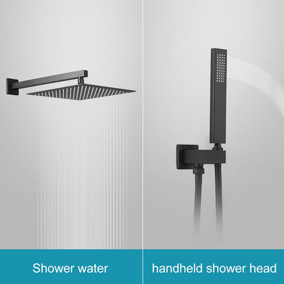 Single Handle 2-Spray Square High Pressure Shower Faucet with 16 in. Shower Head