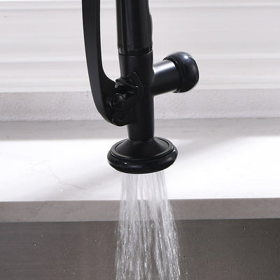 Single Handle Pull Down Sprayer Kitchen Faucet with 360℃ Rotation  in Matte Black