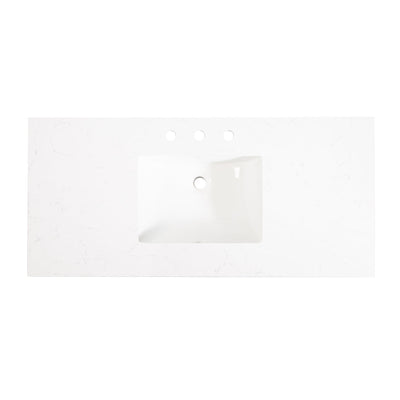 48-in Single Sink Solid Wood Bathroom Vanity with White Quartz Top