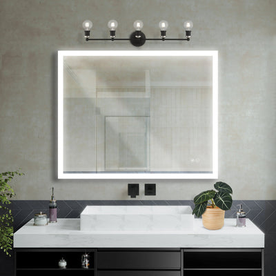 40-in W x 32-in H LED Lit Mirror Rectangular Fog Free Frameless Bathroom Vanity Mirror