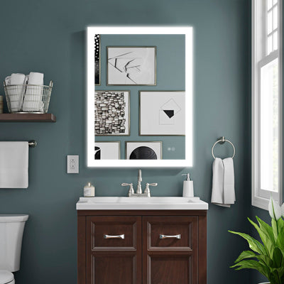 24-in W x 32-in H LED Lit Mirror Rectangular Fog Free Frameless Bathroom Vanity Mirror