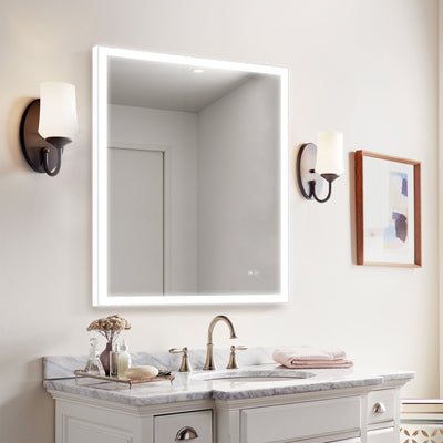28-in W x 36-in H LED Lit Mirror Rectangular Fog Free Frameless Bathroom Vanity Mirror
