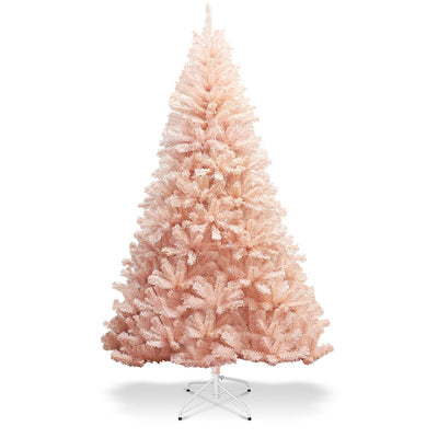 Artificial Christmas Tree Hinged Full Fir Tree in Pink